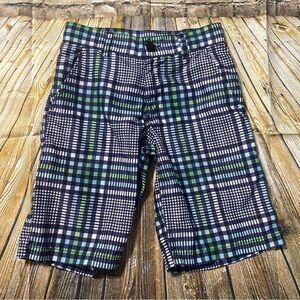 Nike 6.0 Blue Green Plaid Quick Dry Swim Casual Shorts